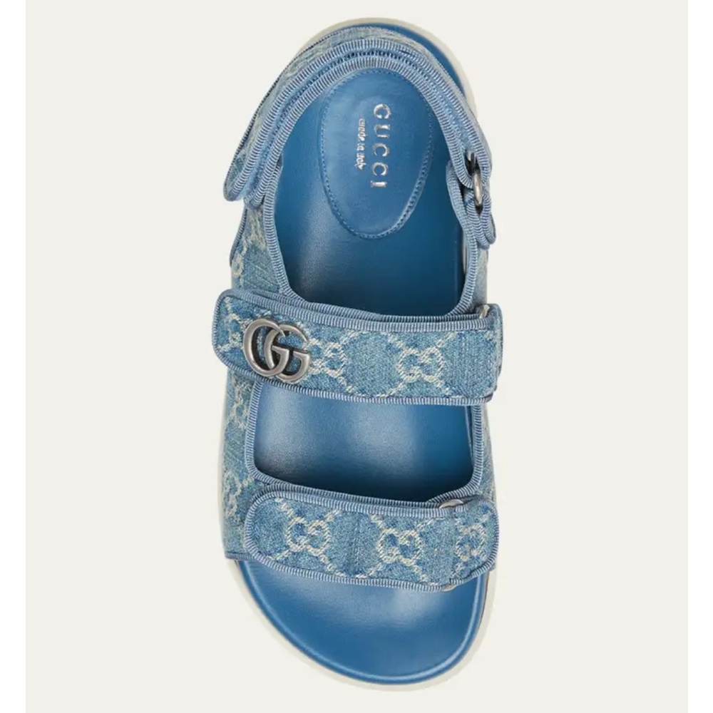 Gucci Blue Denim Sandals